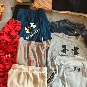 Under Armour Red, Blue, and Gray Apparel Set